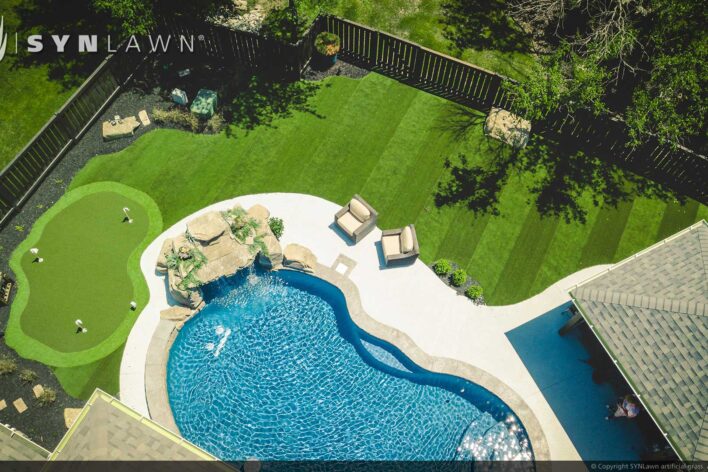 SYNLawn Baja residential backyard artificial grass golf putting green