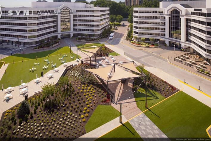 SYNLawn Baja commercial artificial grass for office buildings plaza courtyards