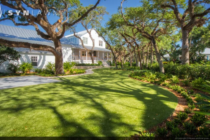 SYNLawn Baja residential artificial grass for yards with shade problems